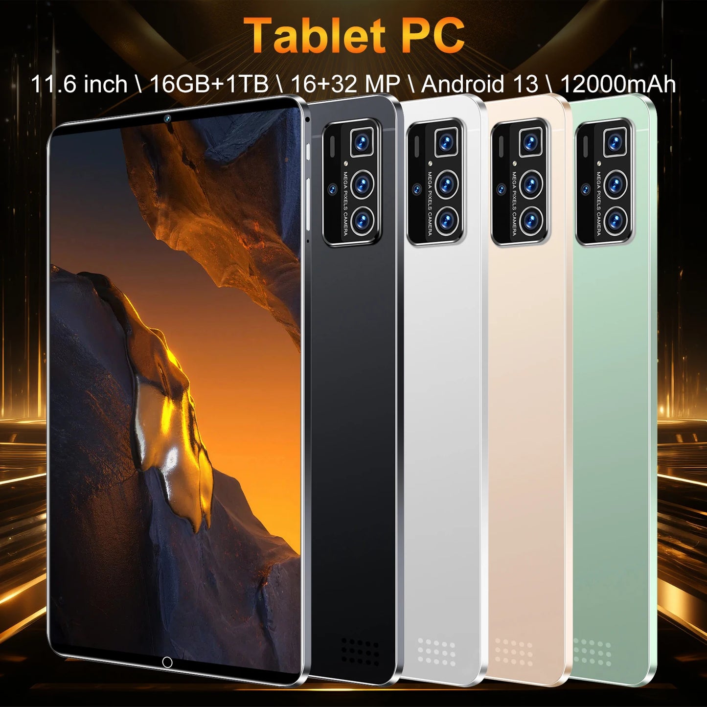 2025 Original Global Version Tablet 11.6 inch HD 4K Android 13 16GB+1T 12000mAh 5G Dual SIM Phone Call WiFi GPS Tablet
